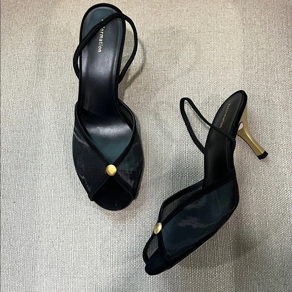 NEW Reformation Paula Slingback Sandal Black Size 9 - Picture 3 of 9